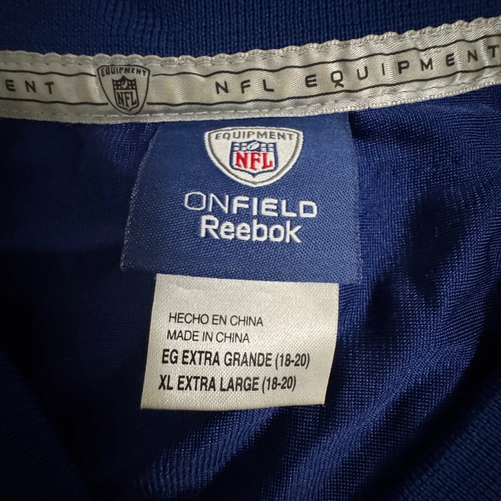 Reebok NFL New York Giants Brandon Jacobs 27 Jersey Blue Youth XL 18-20